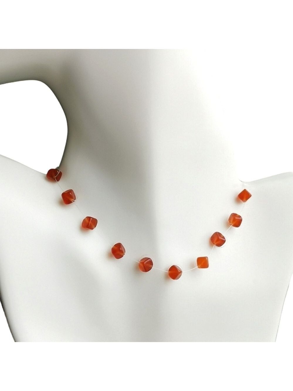 Vintage 90s czech Amber Glass station Choker necklace
